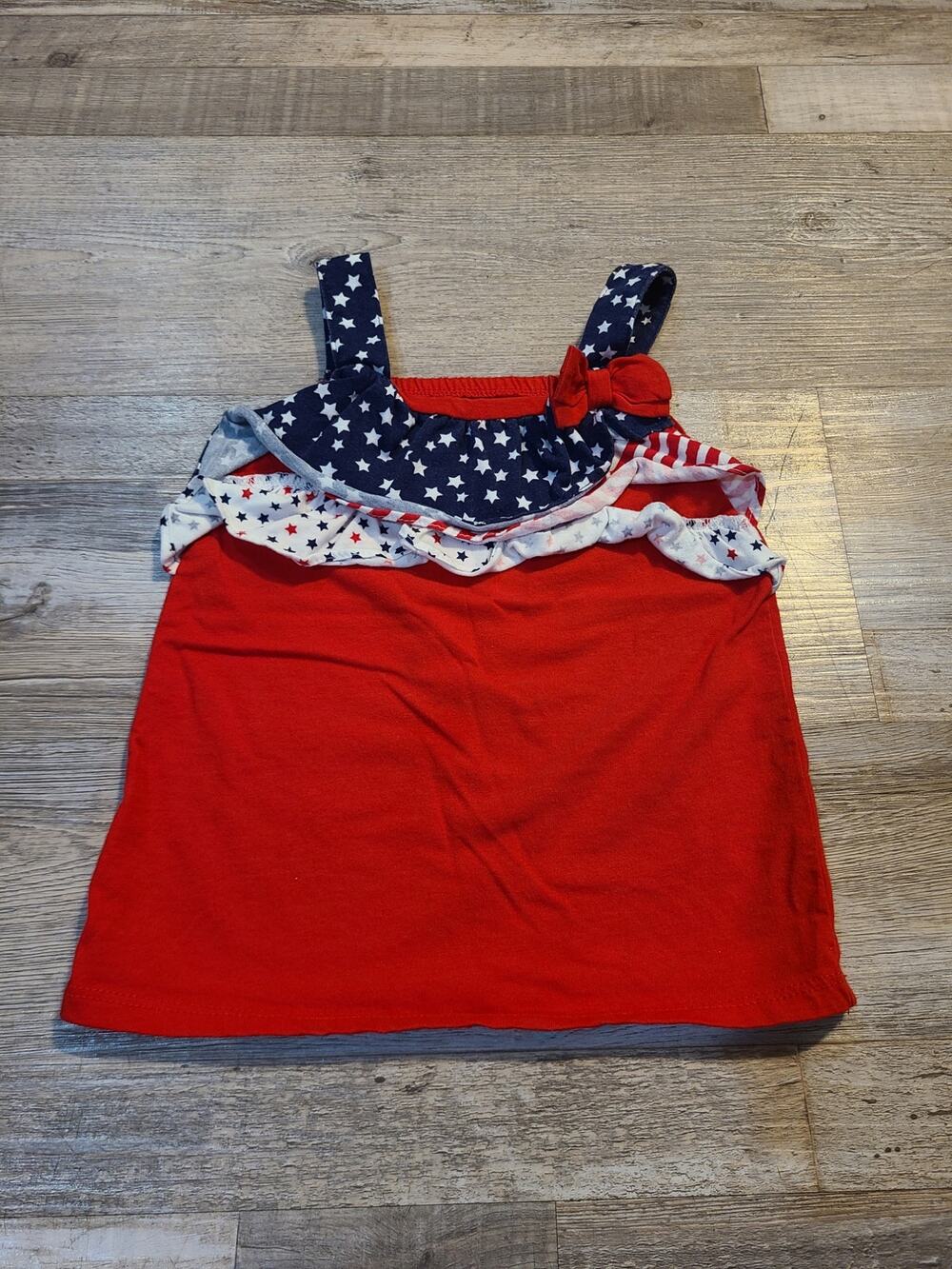 Unknown brand 3t girls patriotic red white and blue tank top